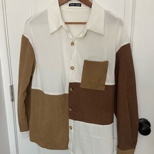 SHEIN Colorblock Button-Up Shirt